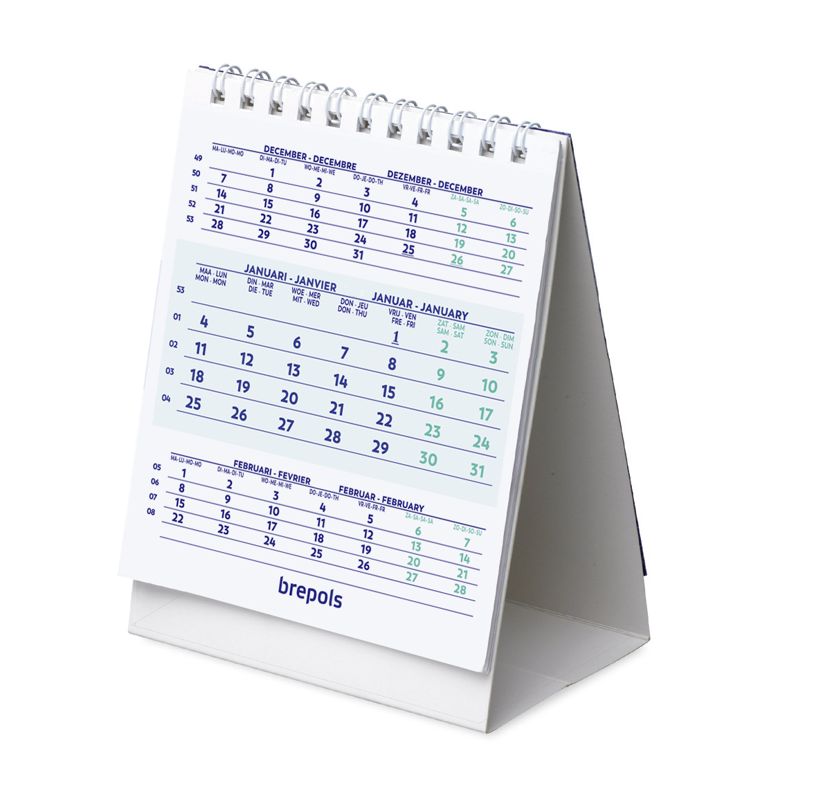 BREPOLS BUREAUKALENDER STAAND 105X130