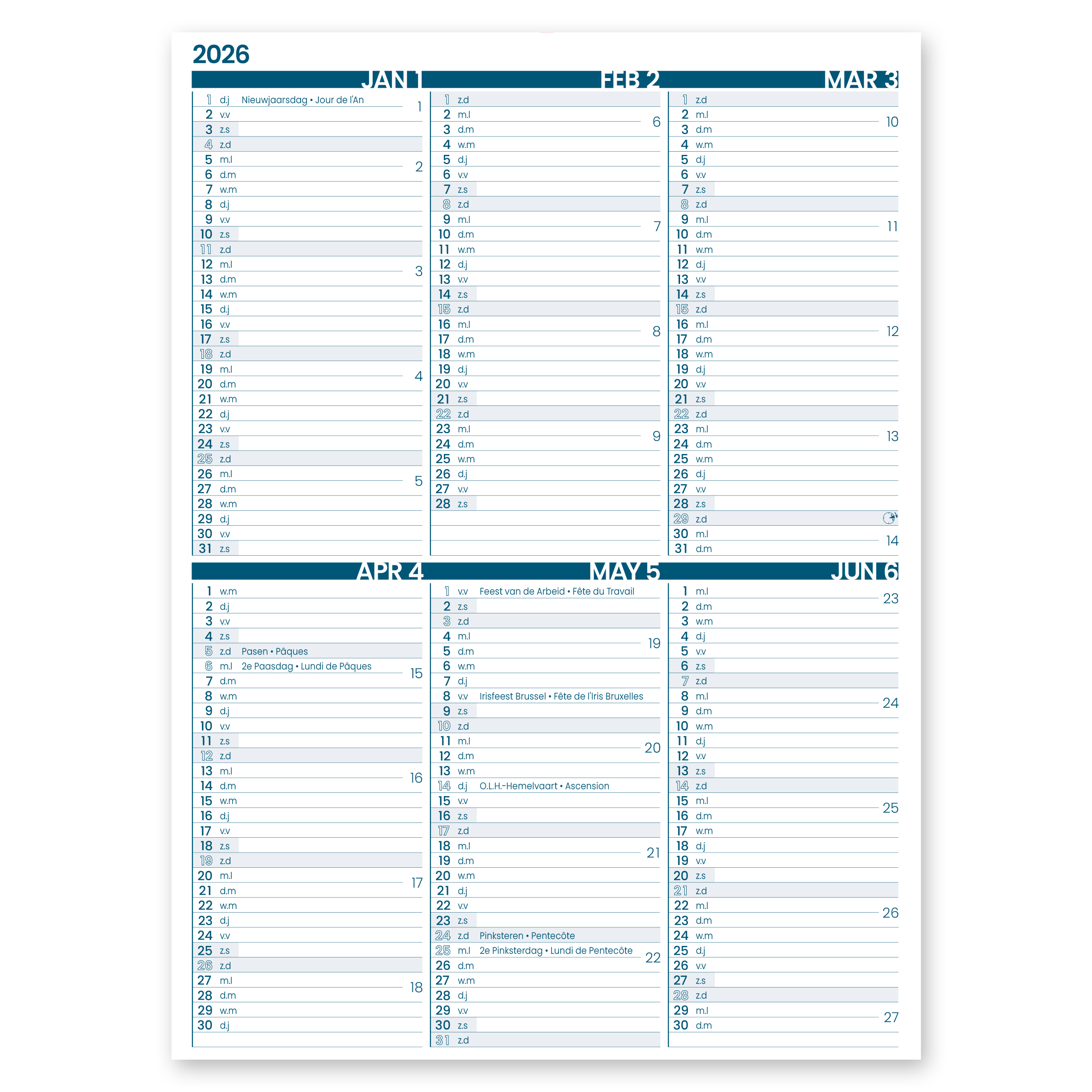 STROBBE MEMENTO KALENDER KLEIN