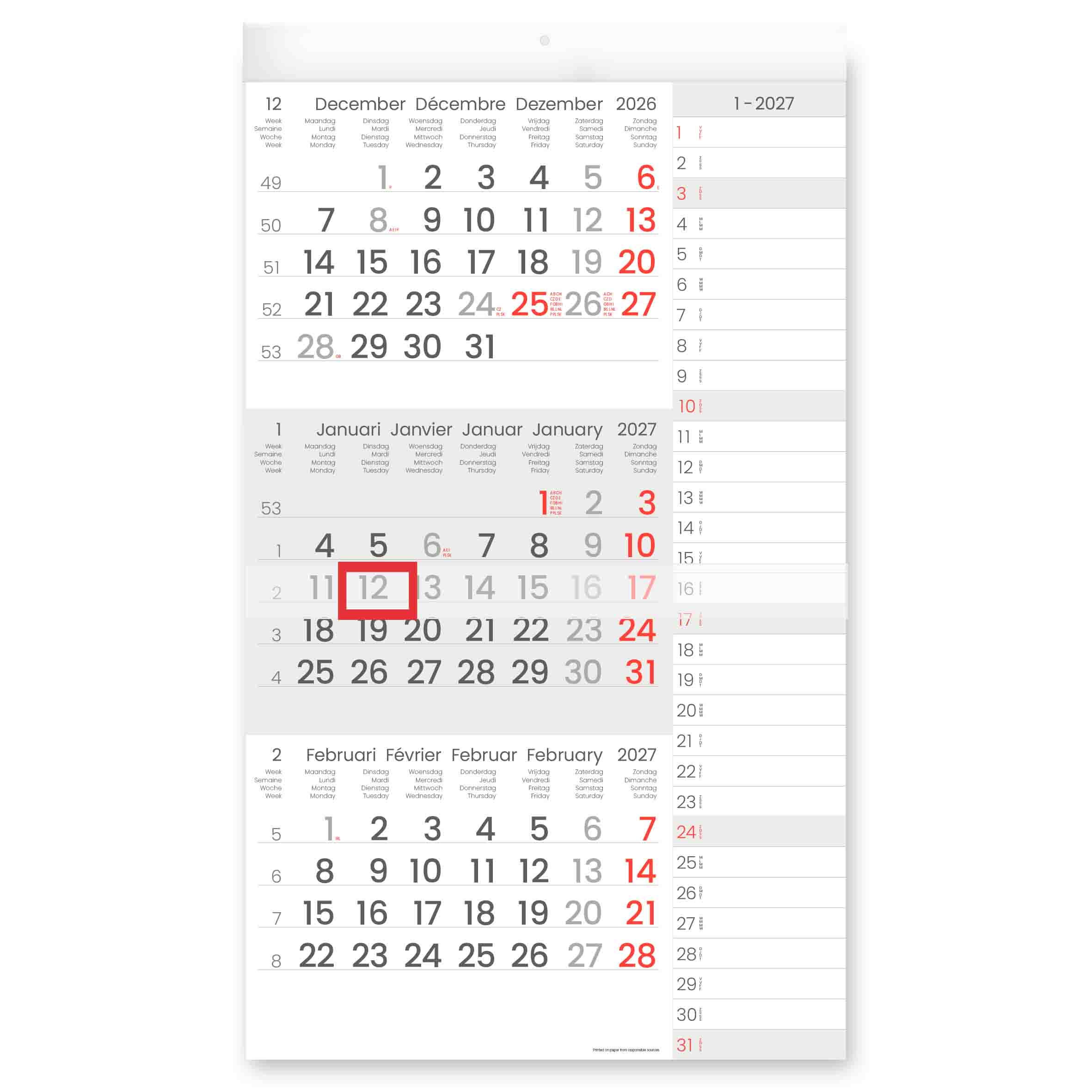 STROBBE MANAGER NOTES 3 MAANDKALENDER