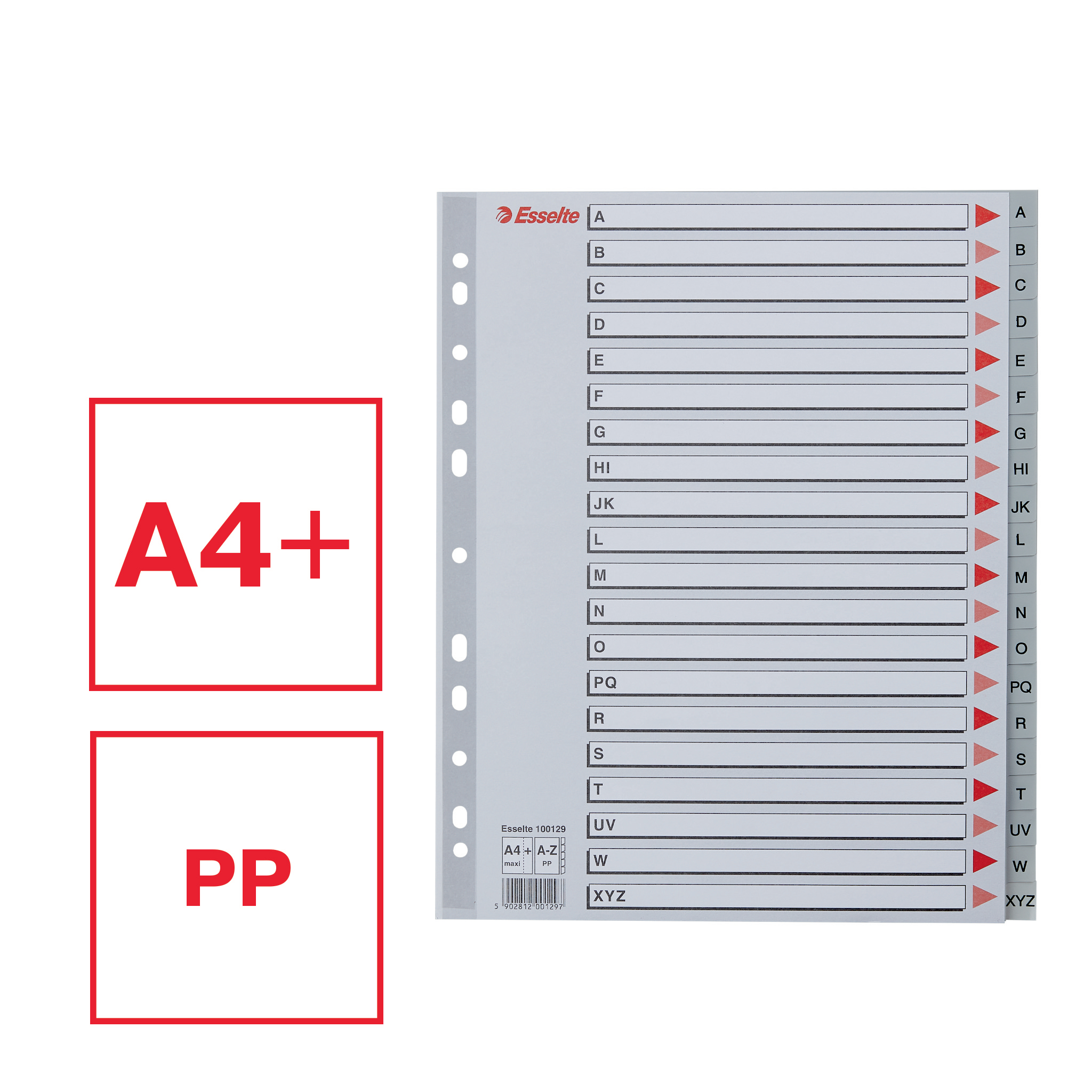 ESSELTE TABBLAD PP GRIJS A-Z MAX                            