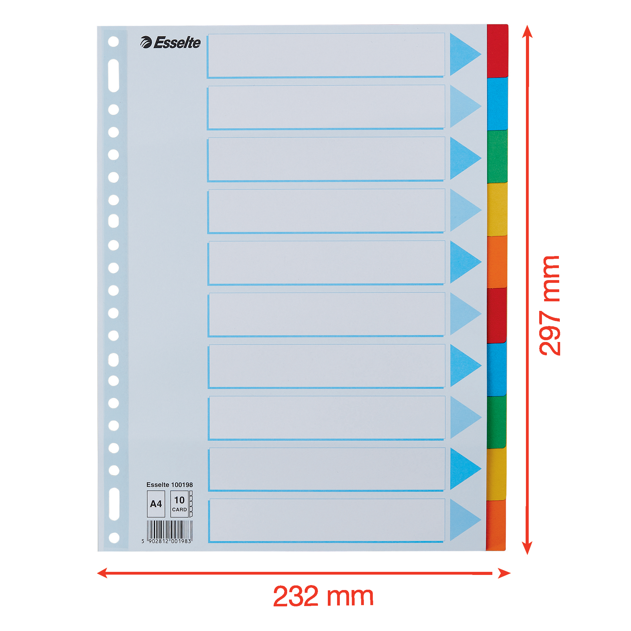 TABBLADEN ESS KARTON A4 10TABS                              