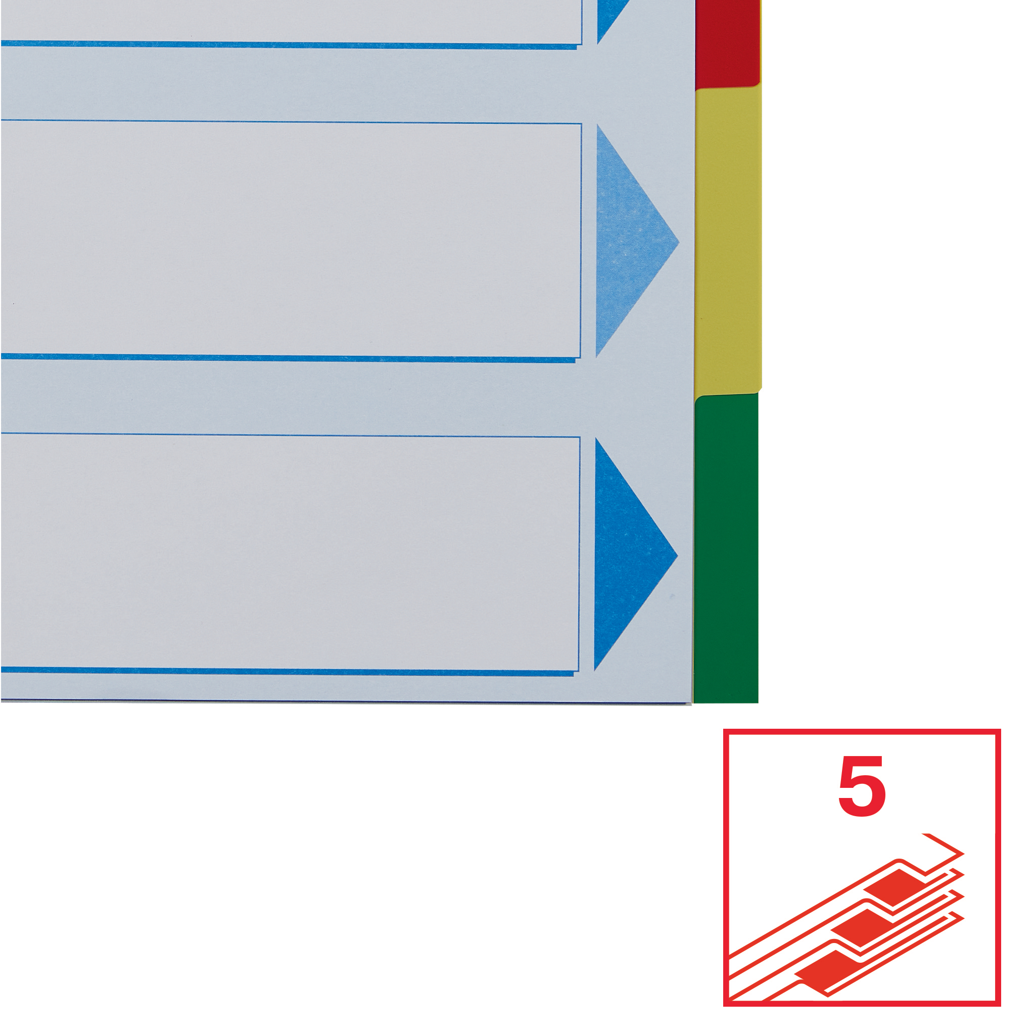 ESSELTE TABBLAD PP KLEUR 5 TABS