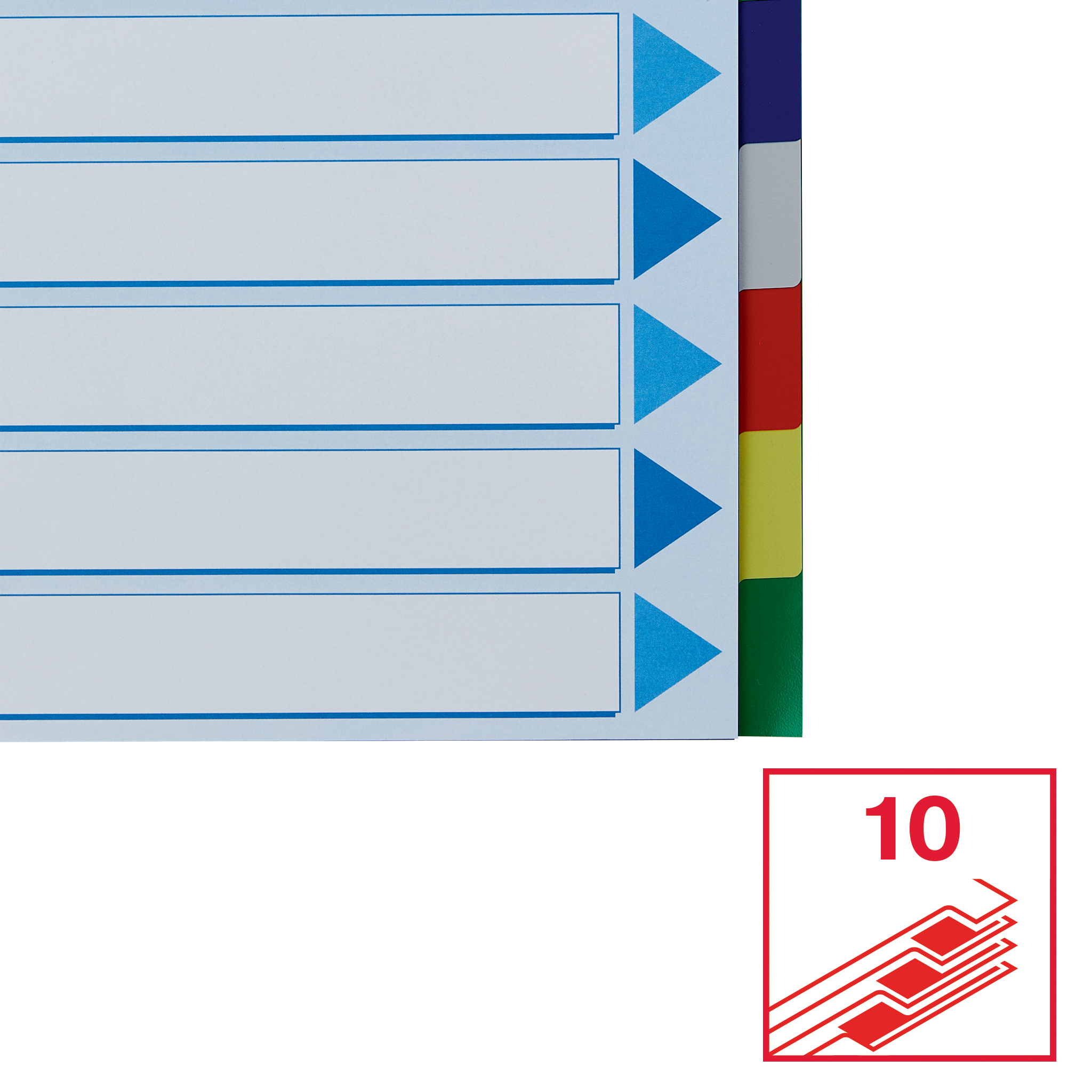 ESSELTE TABBLAD PP KLEUR 10T MAX