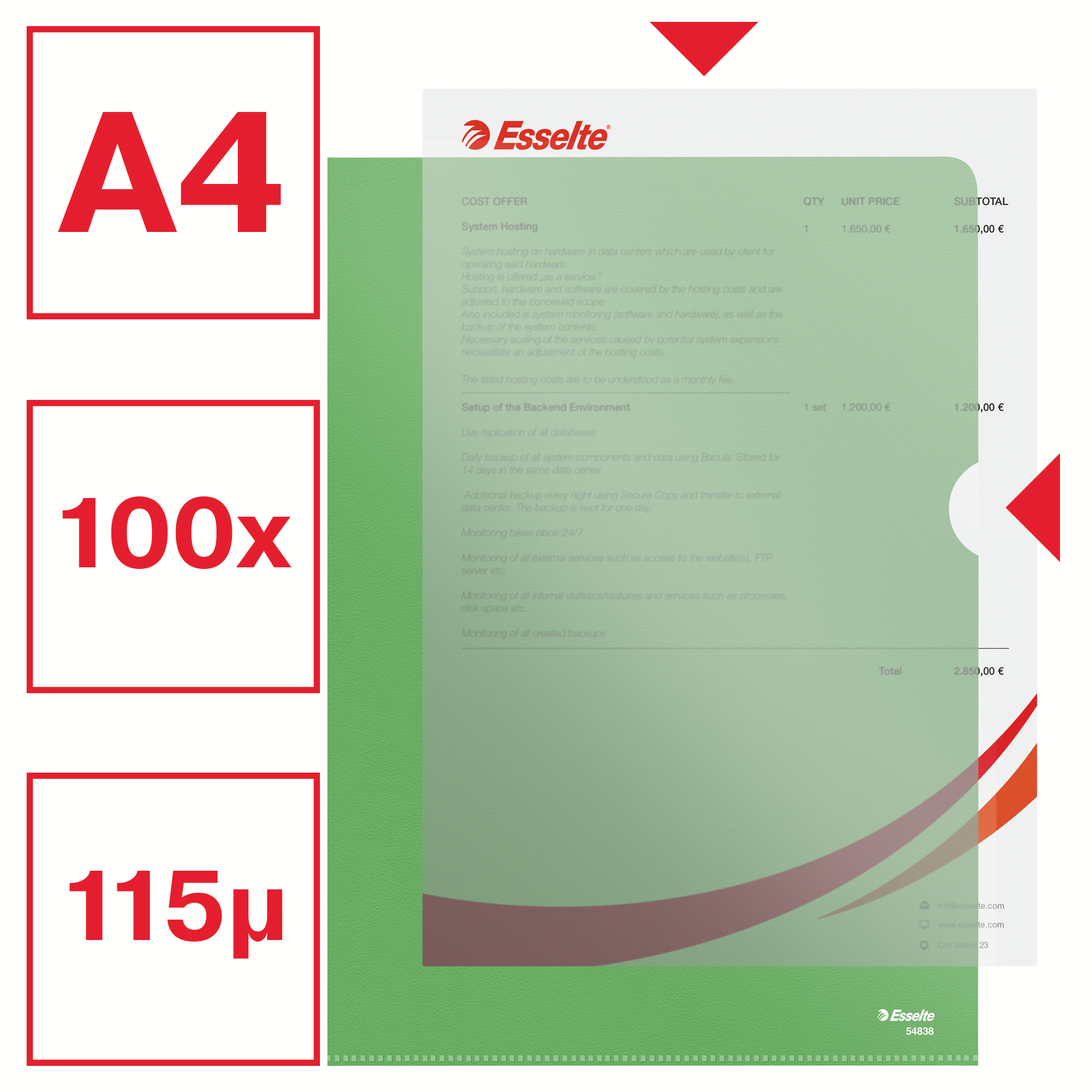 ESSELTE L-MAP PP GENERFD GROEN 100