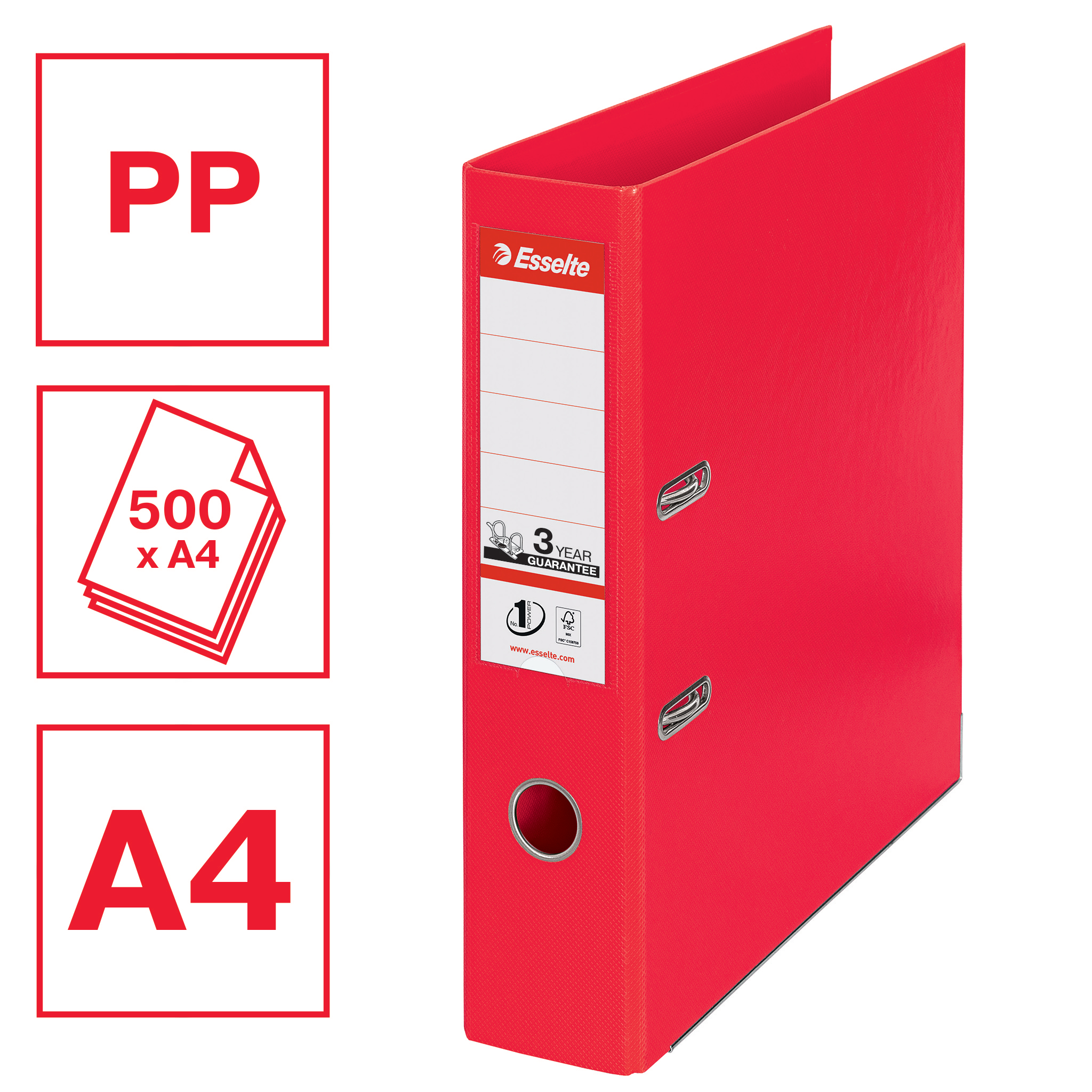 ESSELTE ORDNER VIVIDA 75MM ROOD