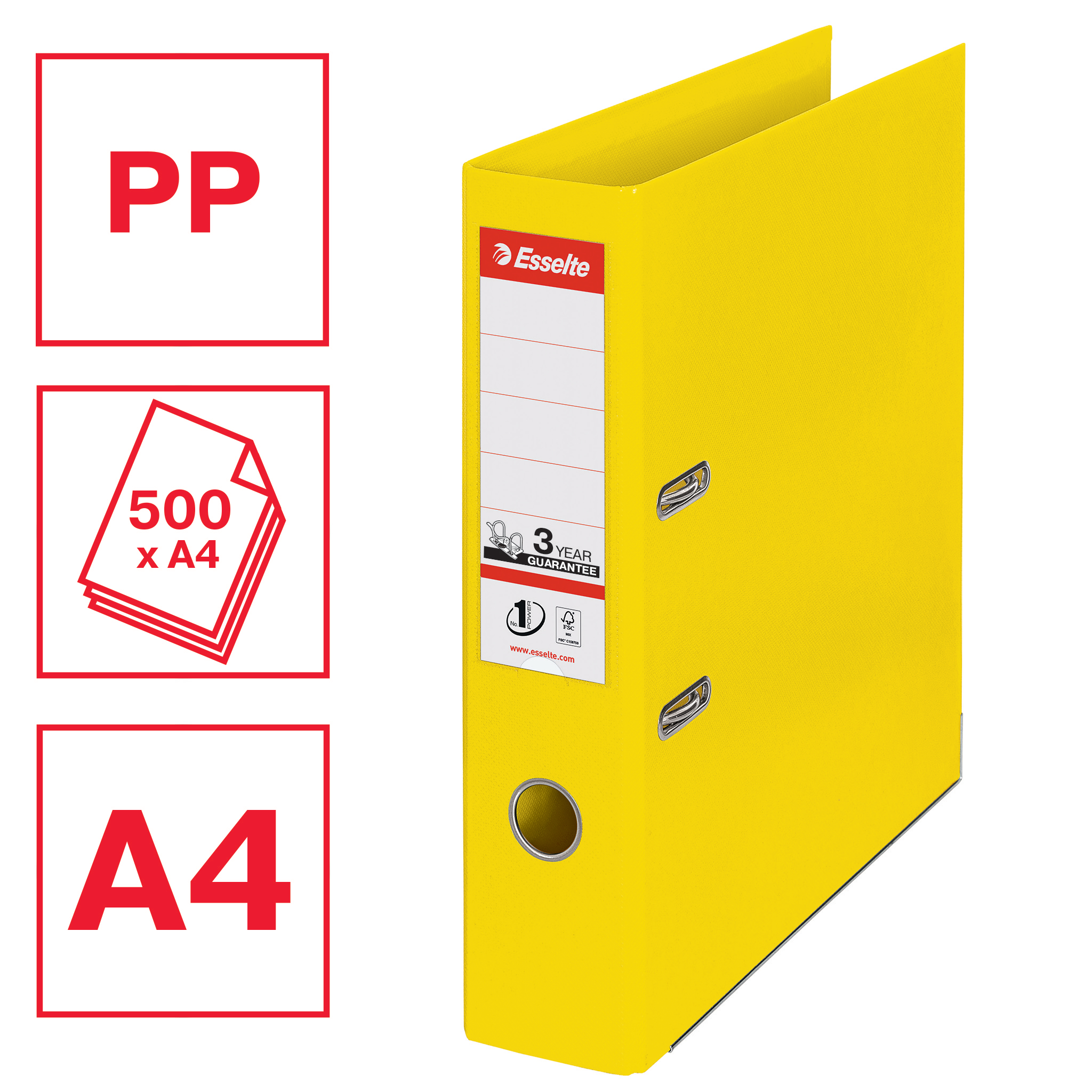 ESSELTE ORDNER VIVIDA 75MM GEEL