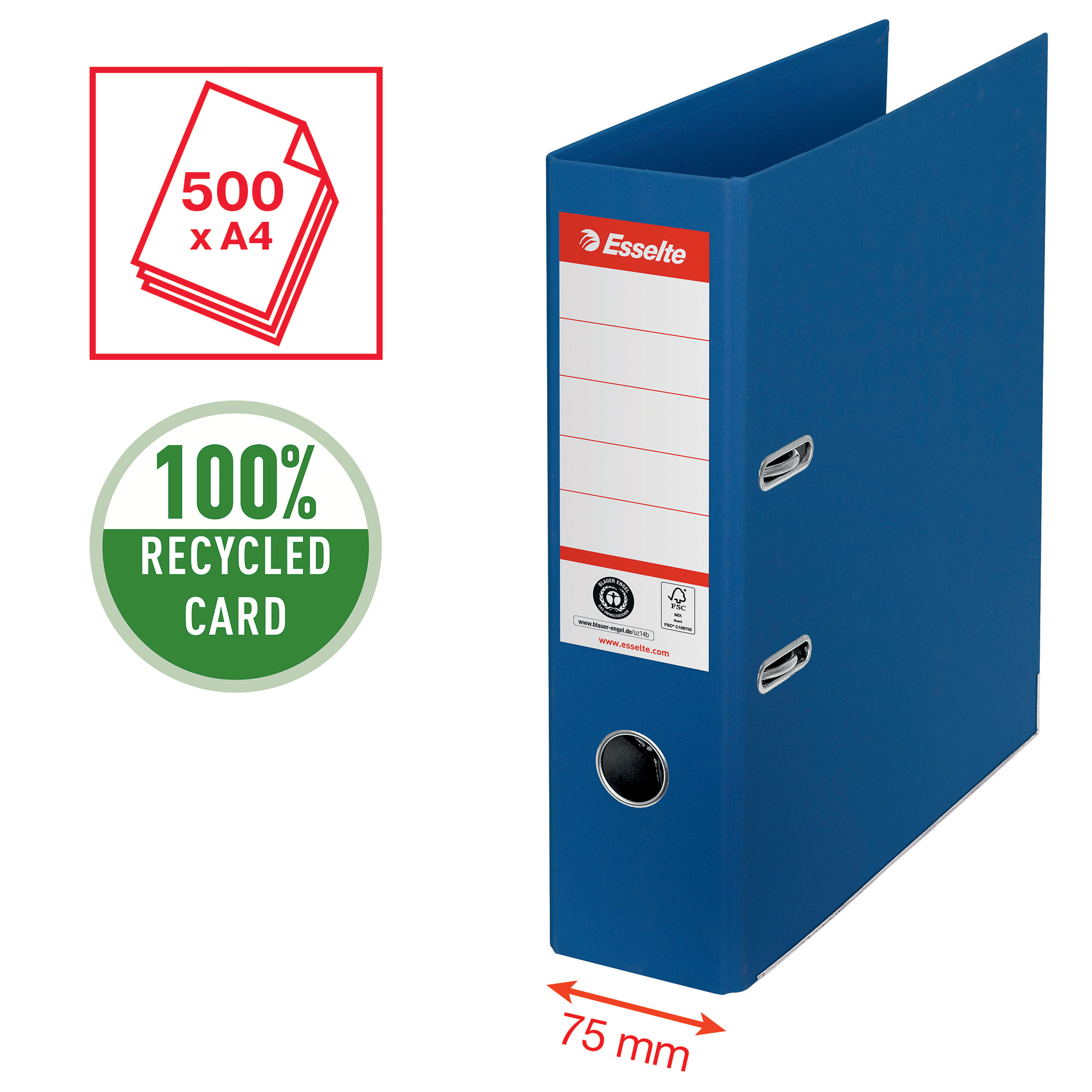 ESSELTE ORDNER 75MM BLAUW 10ST