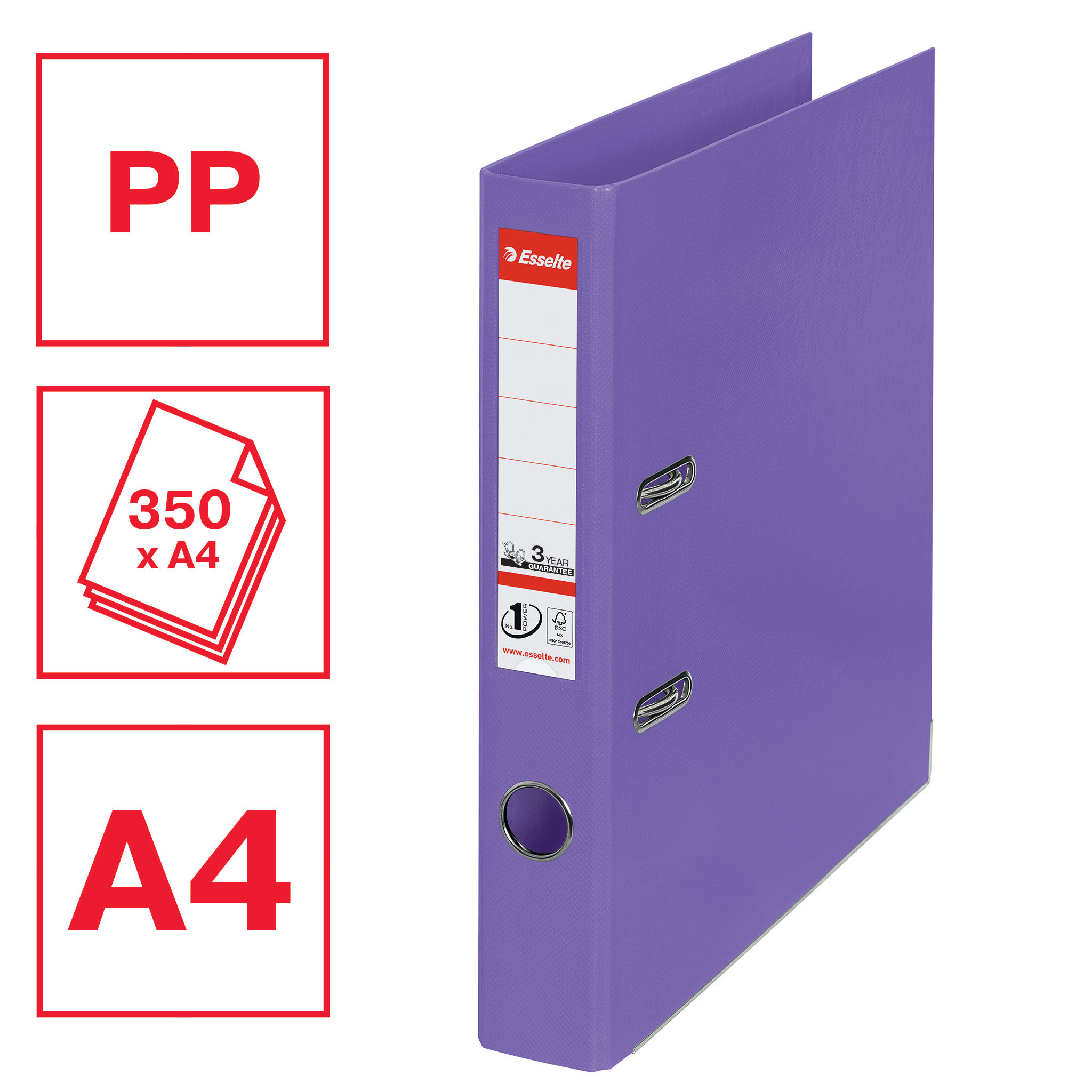ESSELTE ORDNER PP 4CM LILA
