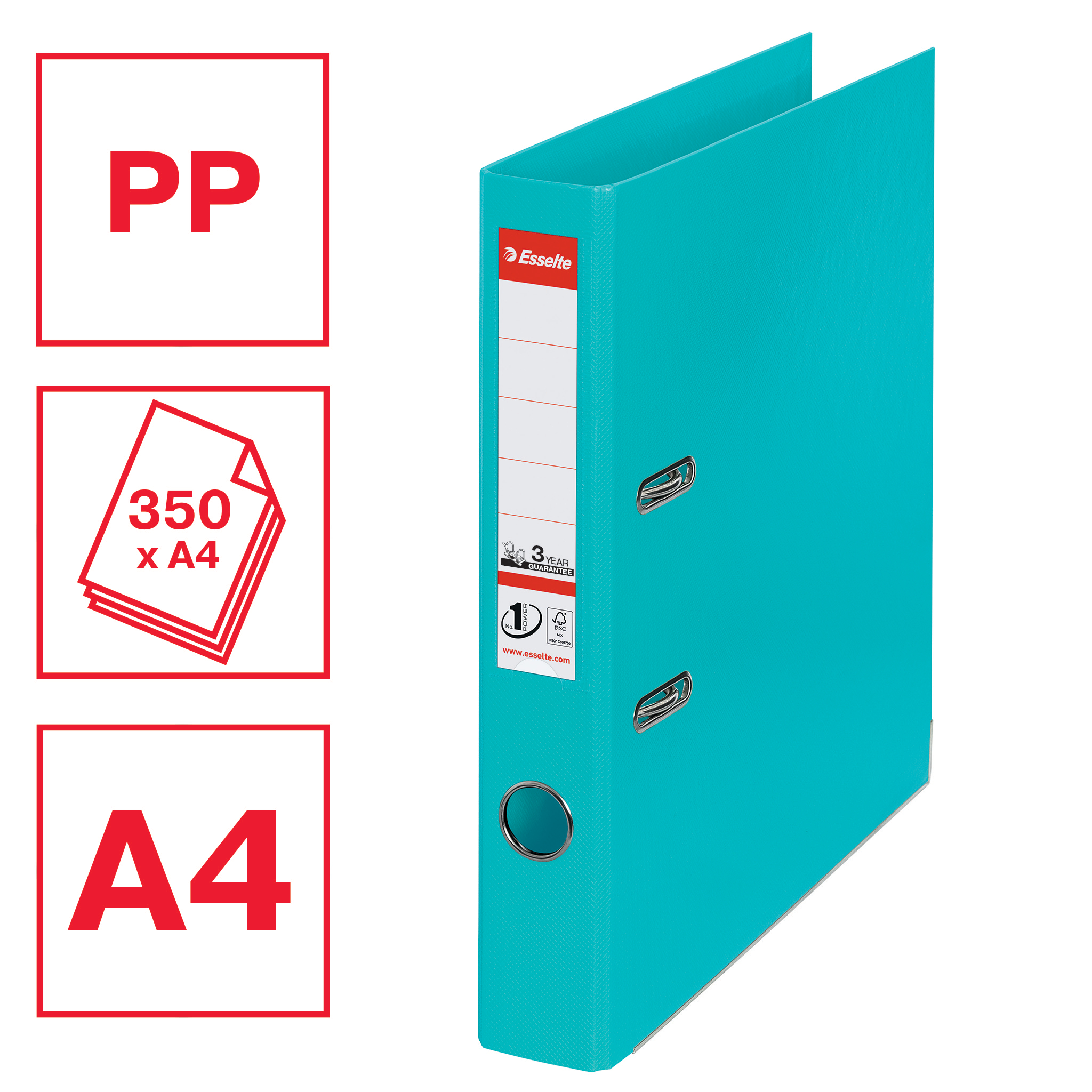 ESSELTE ORDNER PP 4CM TURKOOIS