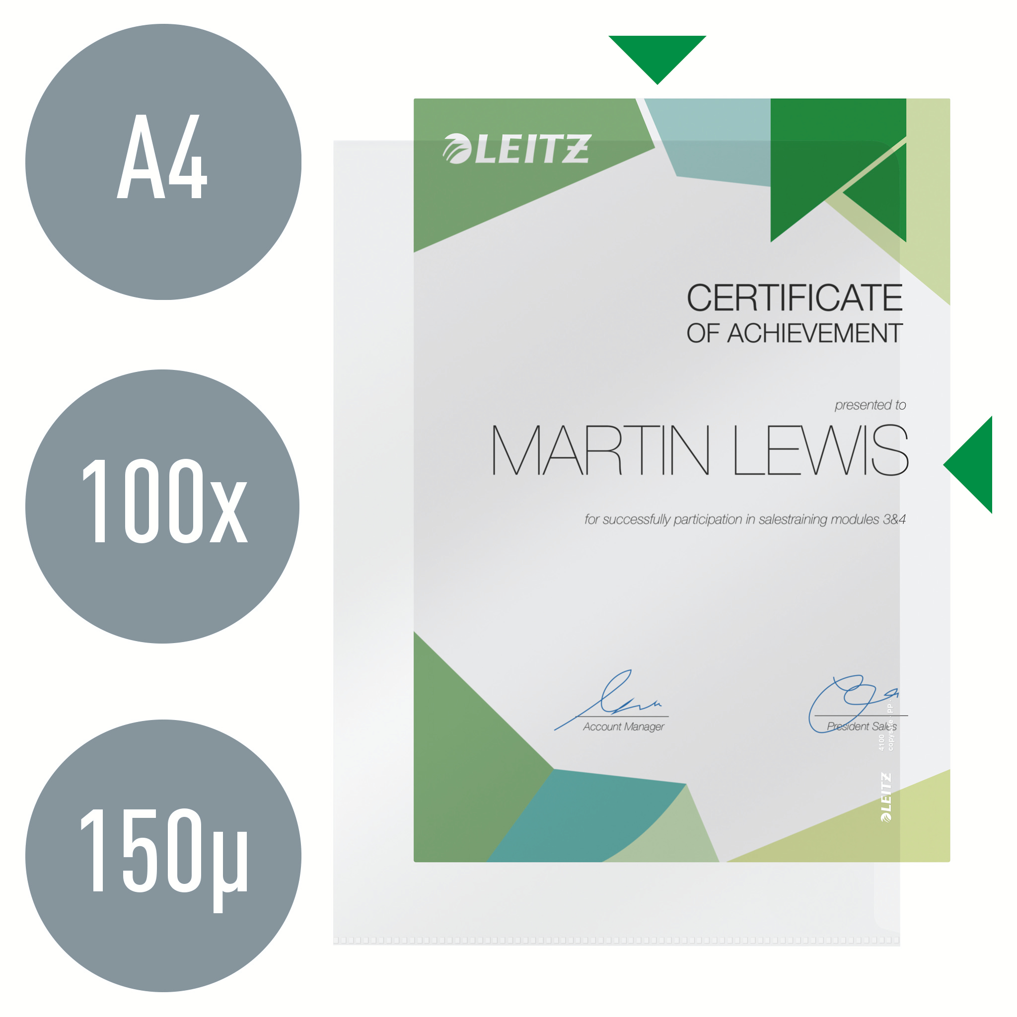 SHOWTAS LEITZ KLEURL A4 100ST