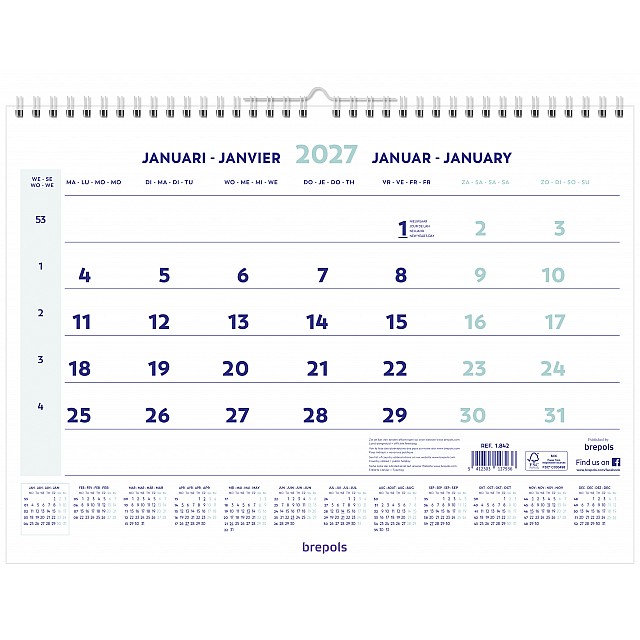 BREPOLS KALENDER MAAND WIRE-O