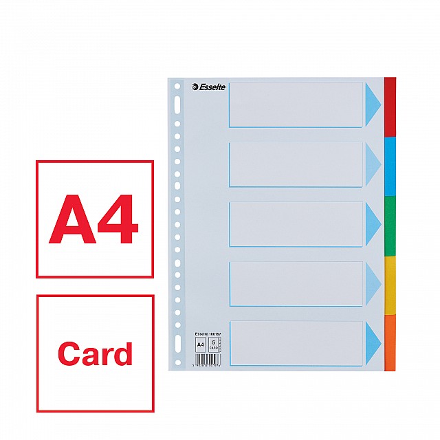 TABBLAD KARTON A4 5TAB ASS