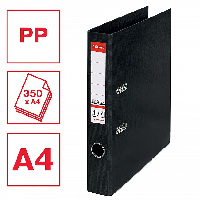 ESSELTE ORDNER PP 4CM ZWART