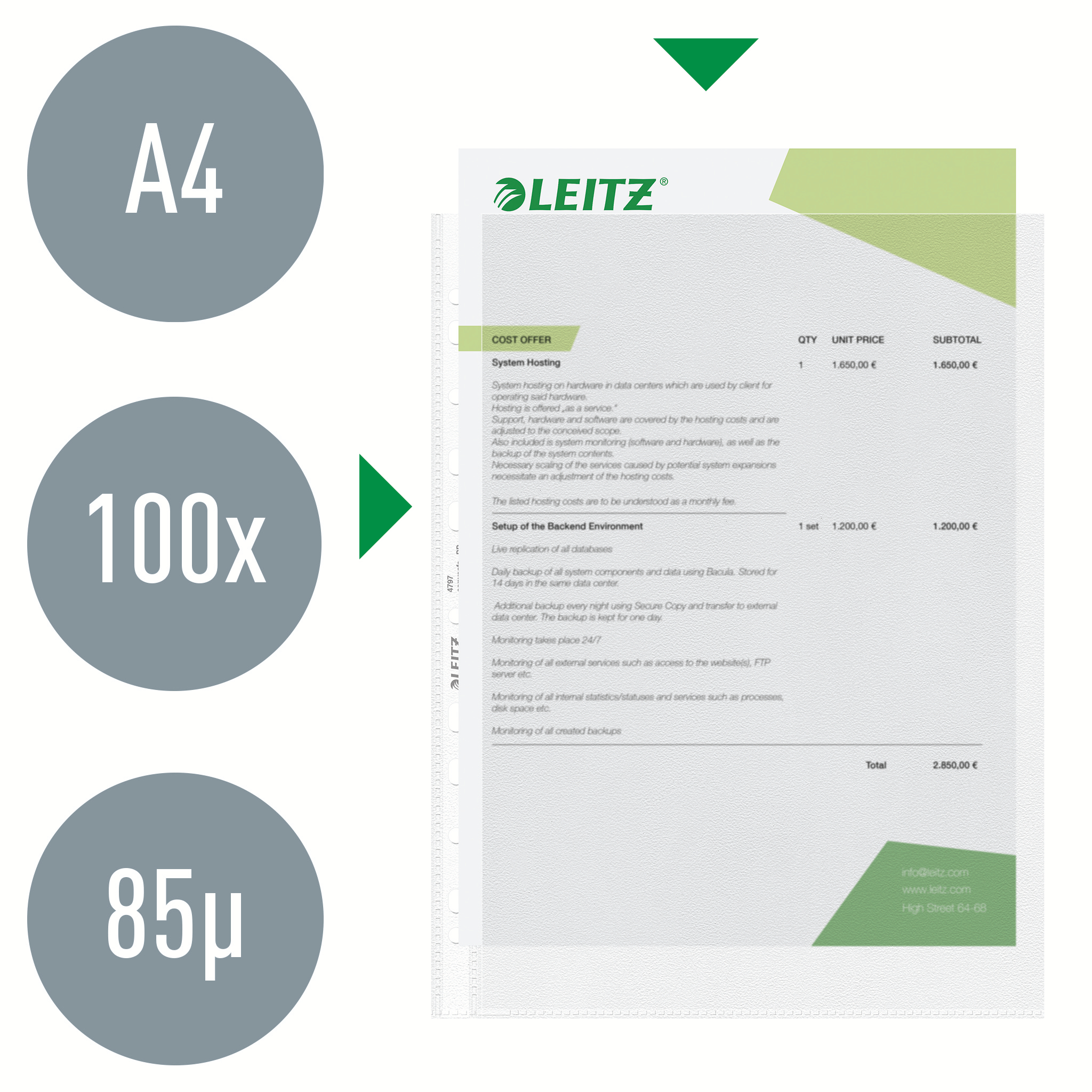 LEITZ SHOWTAS OPEN BOVEN+LINKS