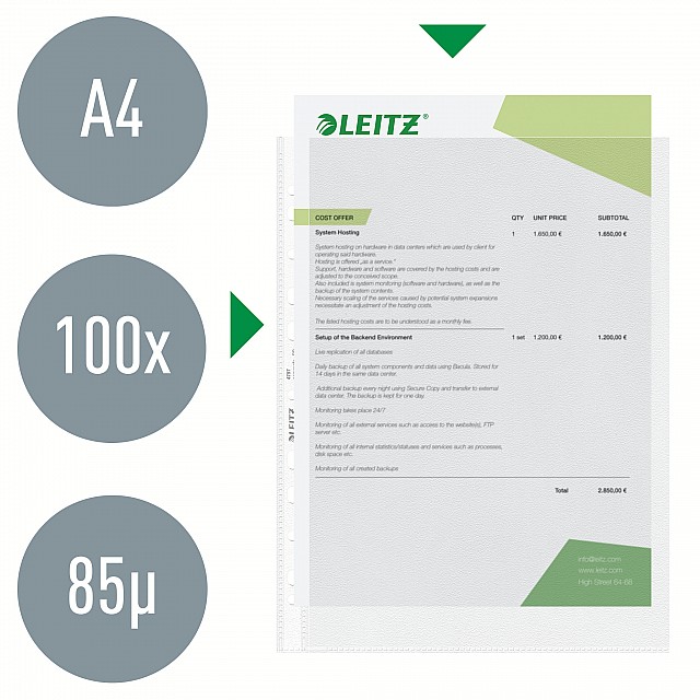 LEITZ SHOWTAS OPEN BOVEN+LINKS