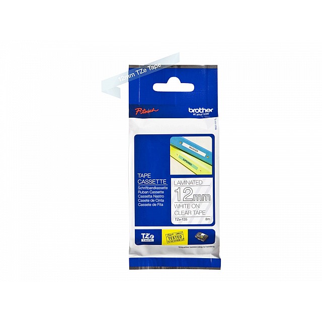 BROTHER P-Touch TZE-135 white on clear 12mm