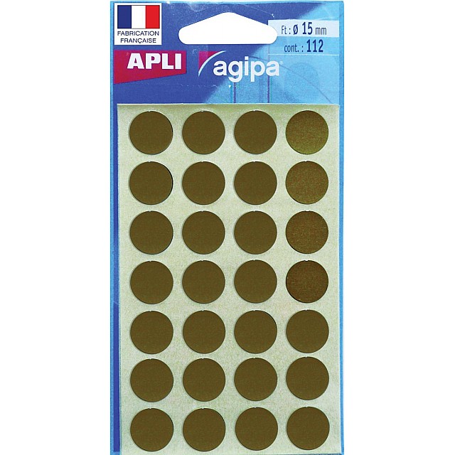 ETIKET GOUD ROND 15MM 112ST