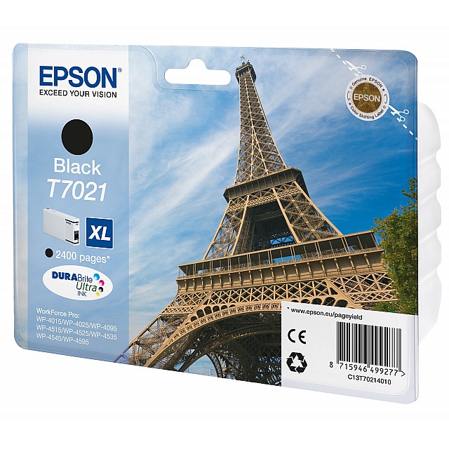 EPSON T7021 inktcartridge zwart high capacity 45.2ml 2.400 p