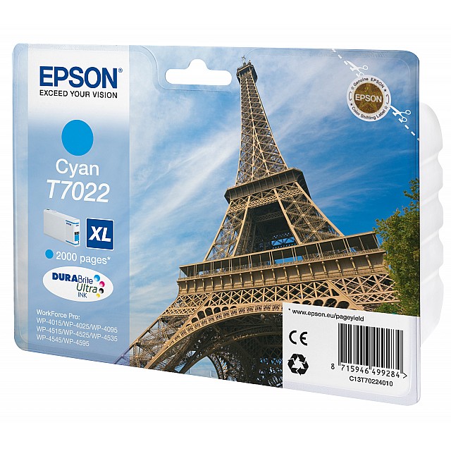 EPSON T7022 inktcartridge cyaan high capacity 21.3ml 2.000 p