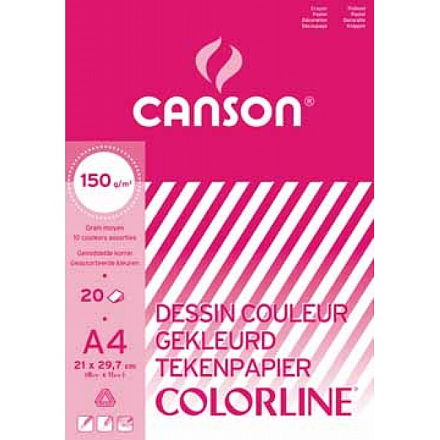BL 20V TEKENPAP A4 ASS COLORLI
