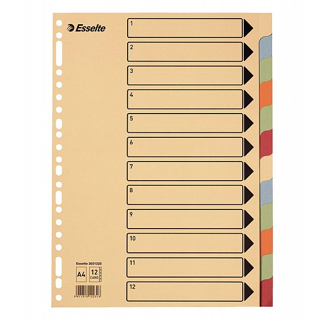 ESSELTE VERDEELK KART 300G 12TABS