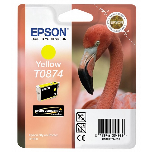 EPSON T0874 inktcartridge geel standard capacity 11.4ml 1-pa