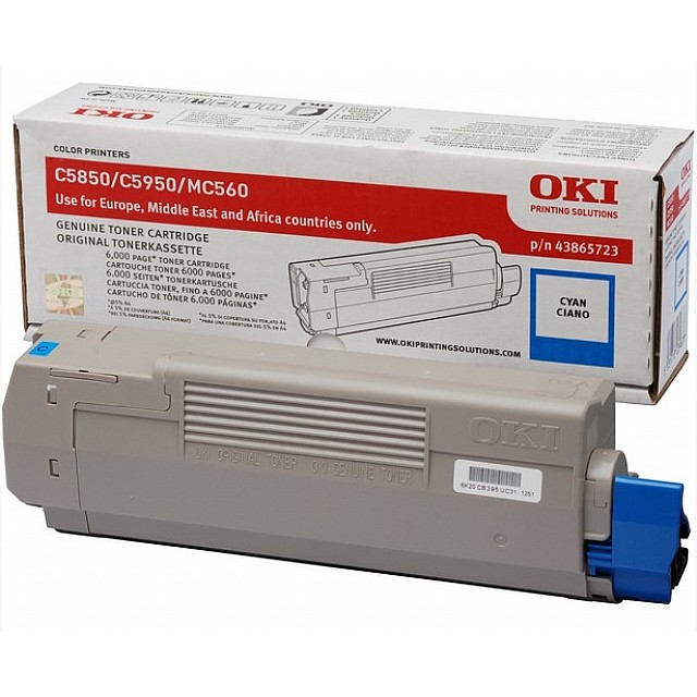 OKI C5850, C5950 tonercartridge cyaan standard capacity 6.00