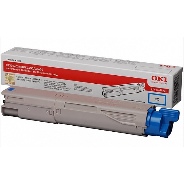 OKI C3300, C3400, C3450, C3600 tonercartridge cyaan high cap
