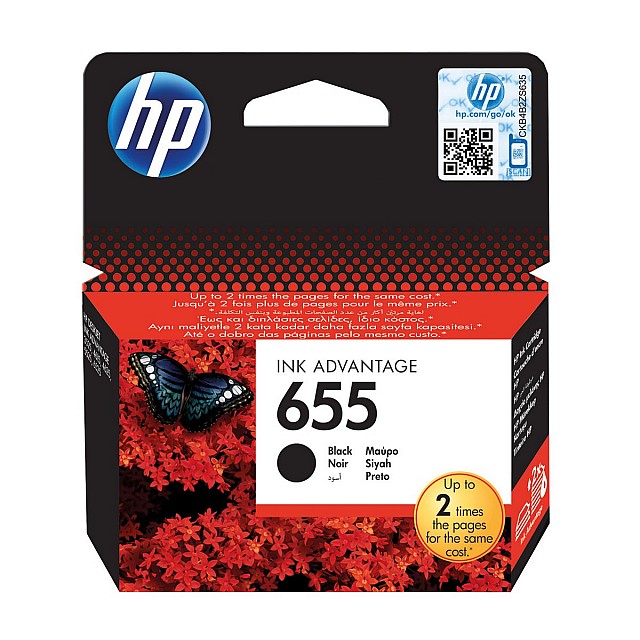 HP 655 original Ink cartridge CZ109AE BHK black standard cap