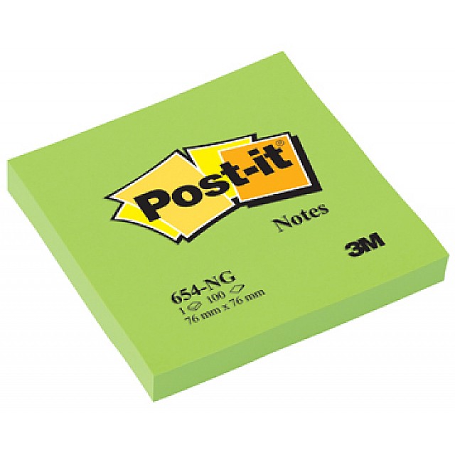 NEON POST-IT MEMO 76X76 GROEN