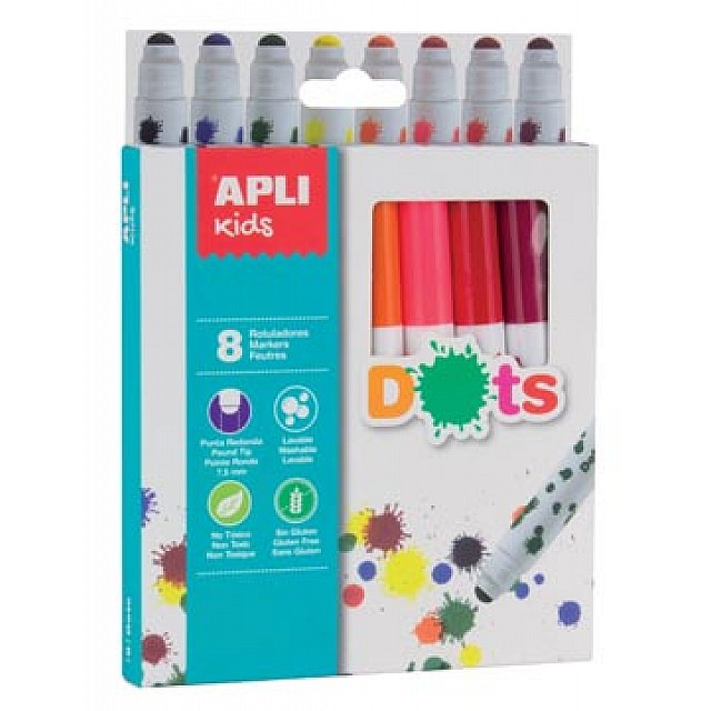 APLI KIDS VILTSTIFT DOTS 8X