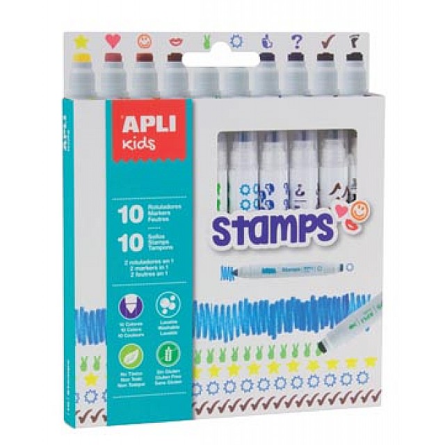 APLI KIDS VILTSTIFT STAMPS 10X
