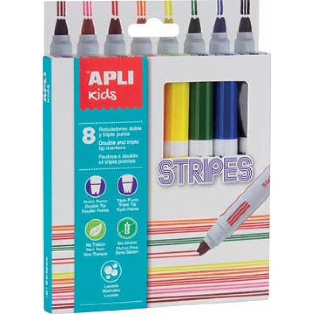 APLI KIDS VILTSTIFT STRIPES 8X