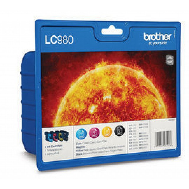 BROTHER LC-980 inktcartridge zwart en drie kleuren standard