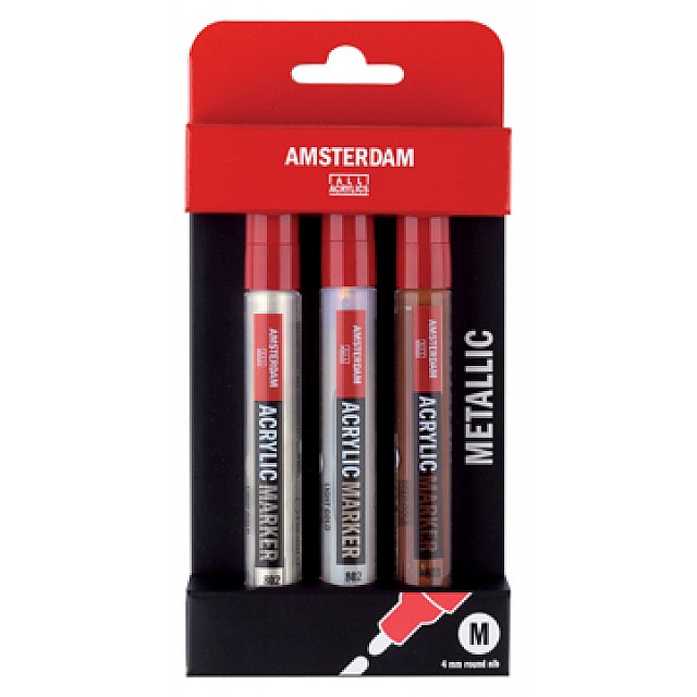 ACRYLIC MARKER METALLIC 3X ASS