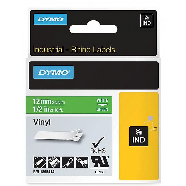 RHINO 12MM VINYL WIT OP GROEN