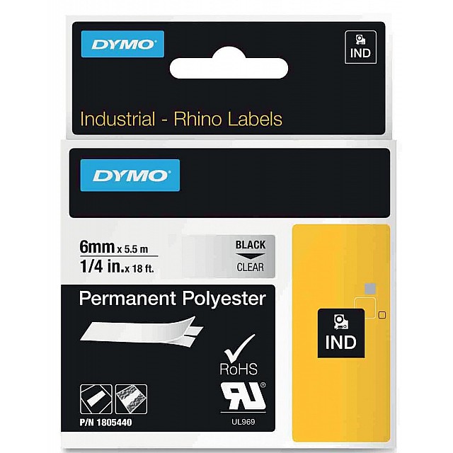 RHINO TAPE 6MM POLY ZW/TRANSP