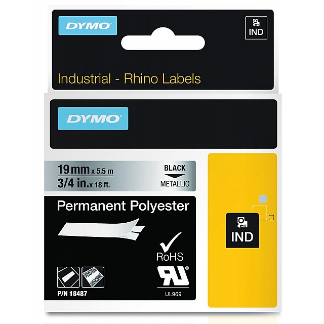 RHINO TAPE 19MM POLY ZW/MET