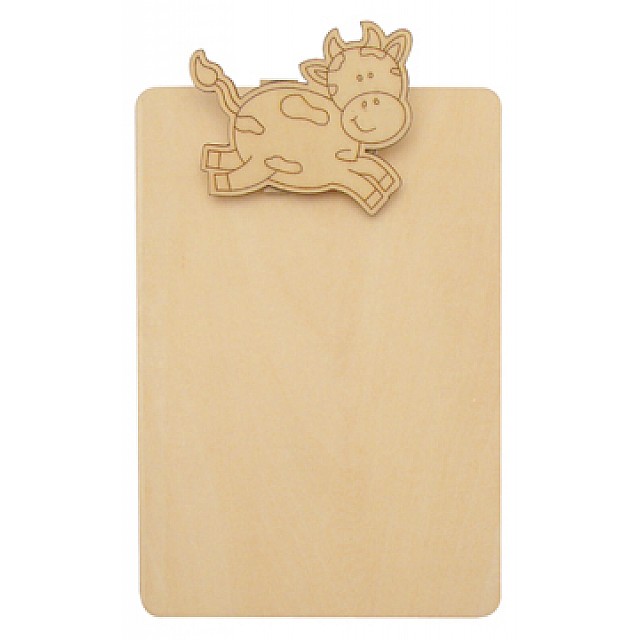 MEMO HOUDER HOUT KOE 12X18CM