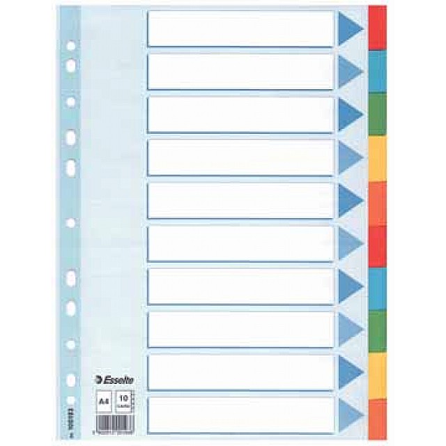 ESSELTE TABBLAD KARTON 160G 10TABS