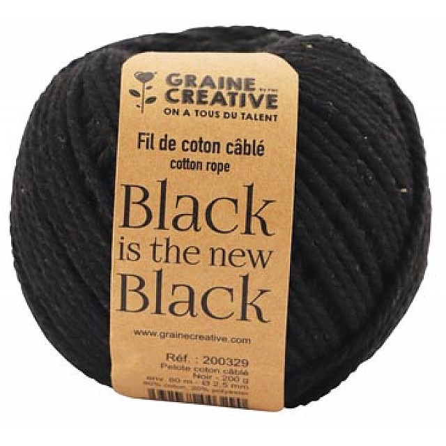 MACRAME TOUW ZWART
