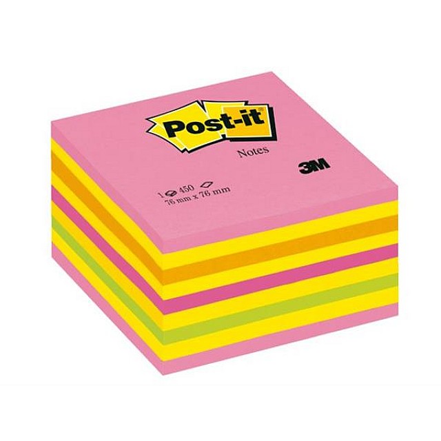 POST-IT NOTES 76X76 NEON GEEL/ROZE 1x450notes