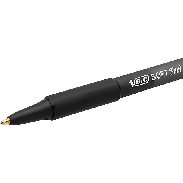 BIC SOFT CLIC BALPEN 12ST ZWART