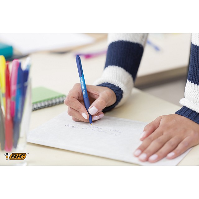 BIC SOFT CLIC BALPEN 12ST BLAUW