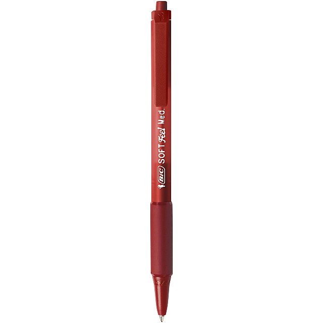 BIC SOFT CLIC BALPEN 12ST ROOD