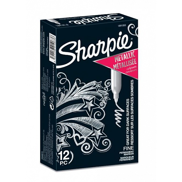 SHARPIE PERM MARK METAL F ZILV
