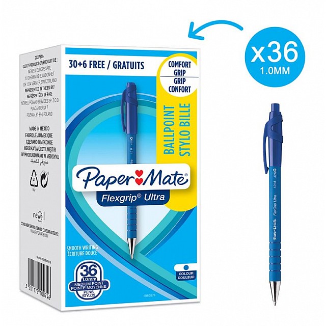 PAPERM balpen FLEXGRIP ULTRA RT BLAUW M 30+6