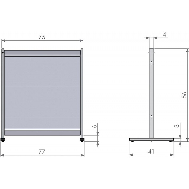 NOBO BUR.SCHERM PVC 770X860MM