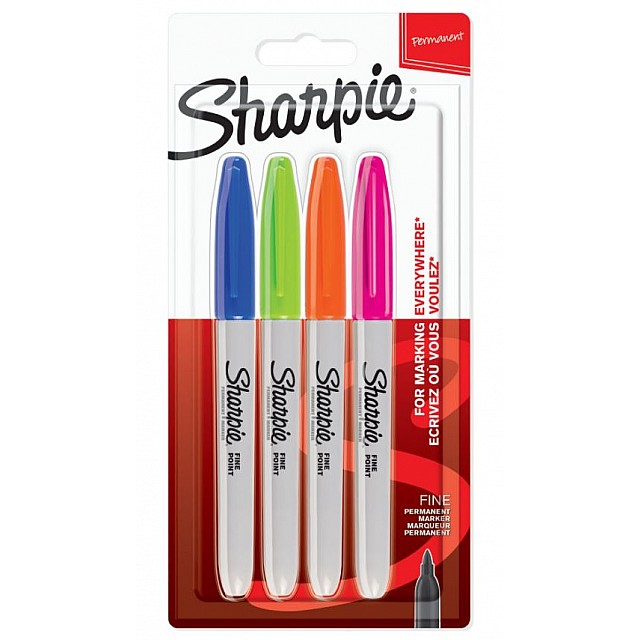 SHARPIE PERM MARKER F BL4 ASS