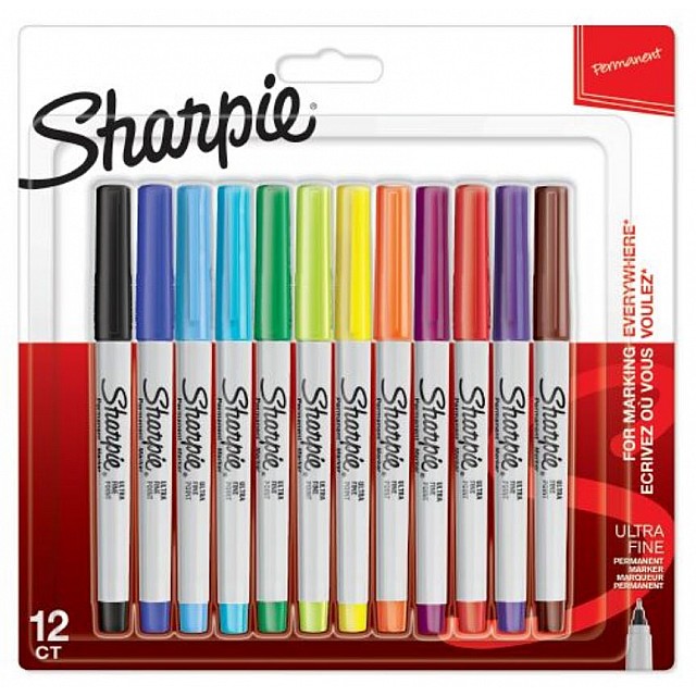 SHARPIE PERM MARKER F BL12 ASS